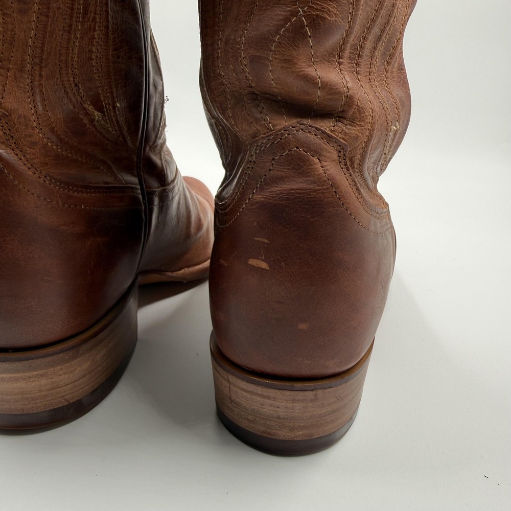 Tecovas Western Boots Mens Size 9D Brown Leather Cowboy Round Toe Pull On 1000 - Picture 10 of 16